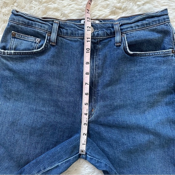 Agolde Jeans Pinch Waist High Rise Kick Flare Raw Hems Medium Wash Blue 32 - Picture 10 of 12